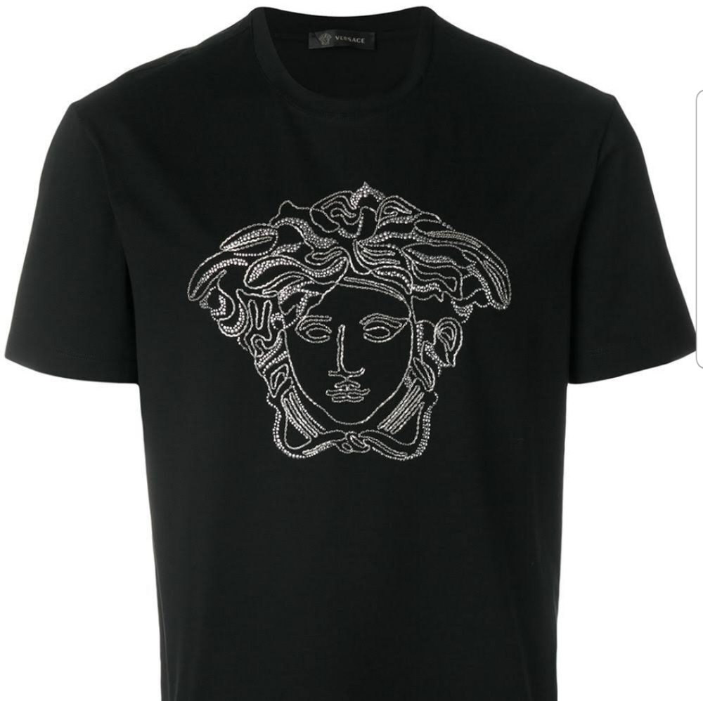 2019 versace medusa crystal embellished t.shirt 100% Authentic